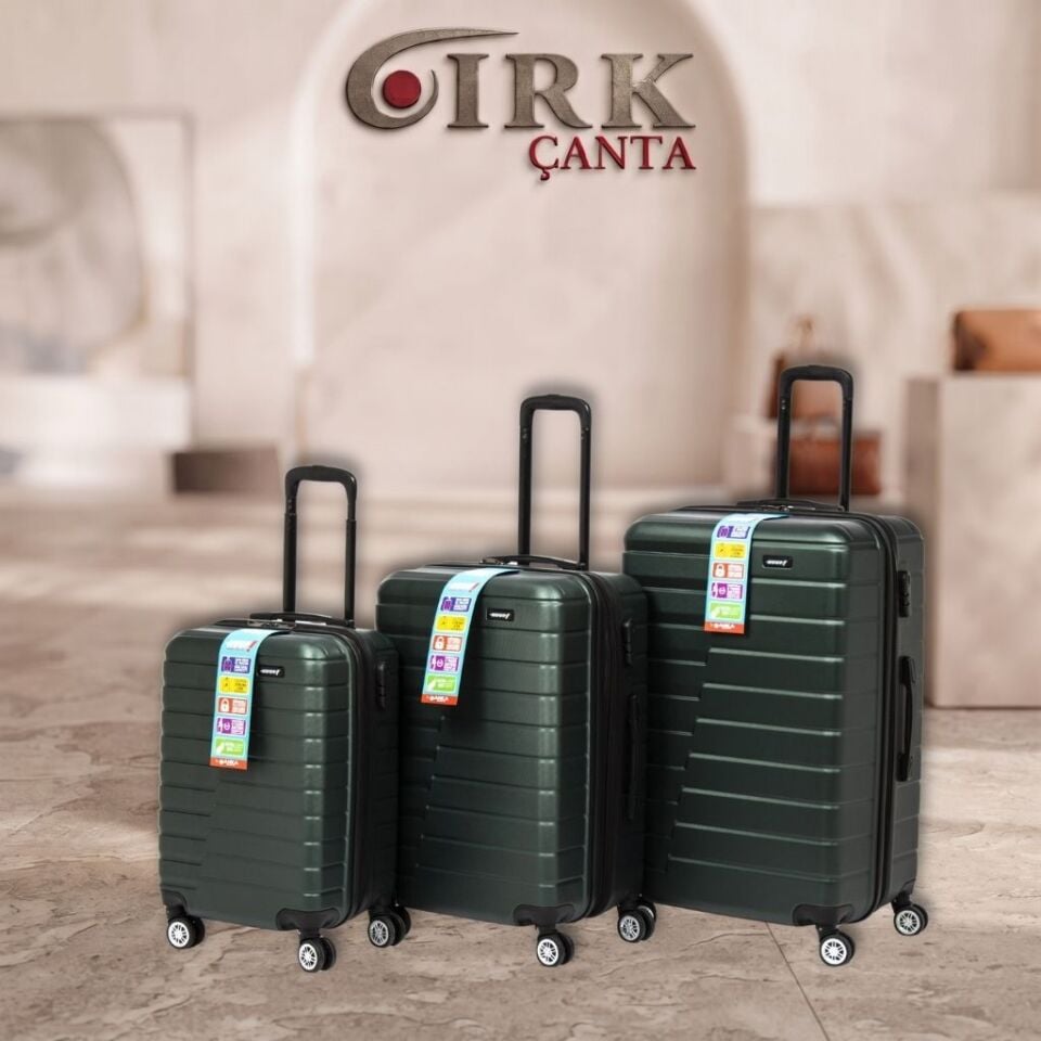 ABS ÇİZGİ DESENLİ VALİZ SETİ