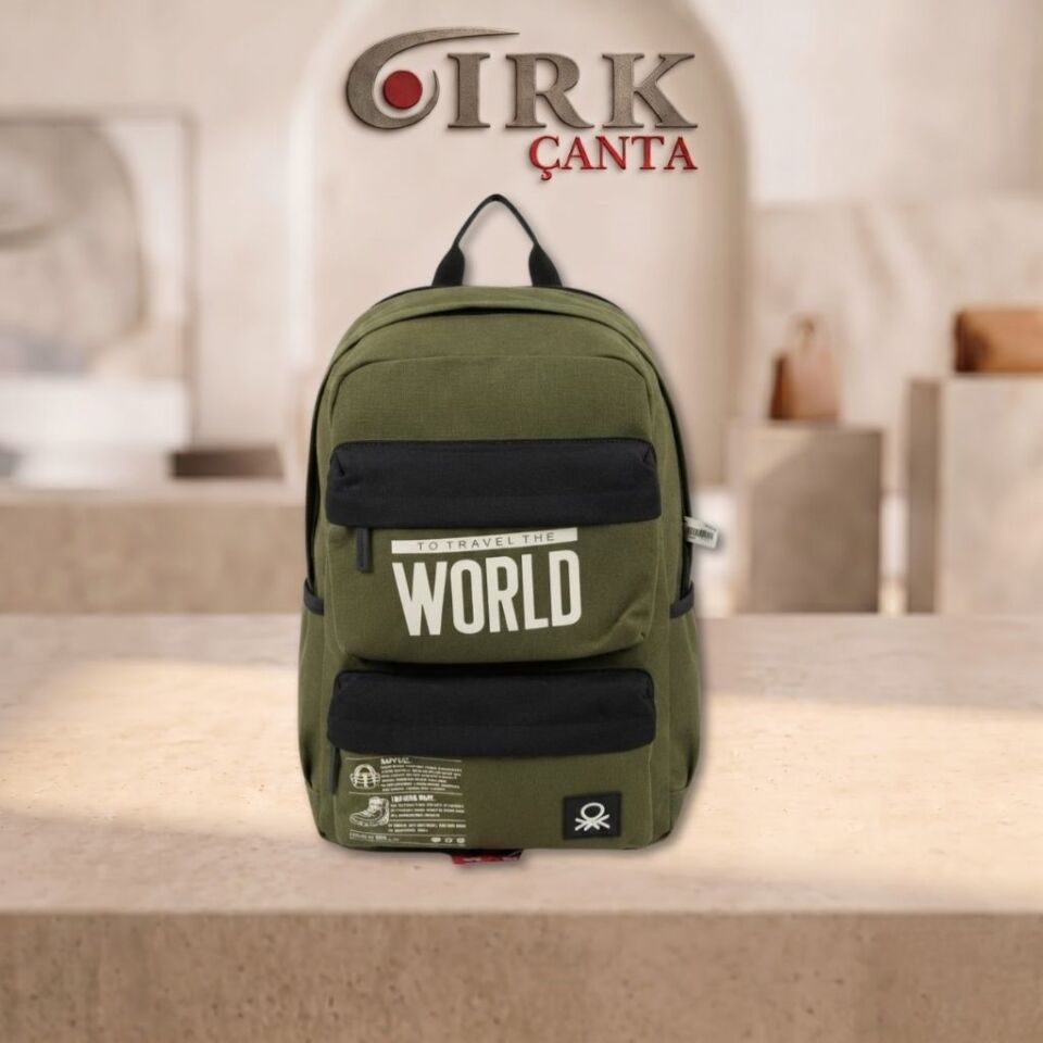 ''TO TRAVEL THE WORLD'' YAZILI ÇOK CEPLİ OKUL VE SPOR SIRT ÇANTASI