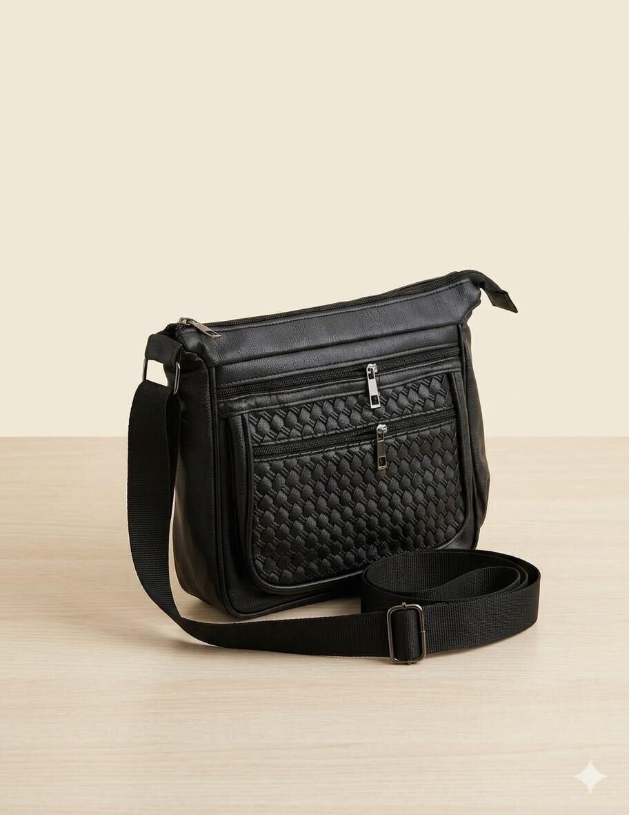 HASIR DESEN ÖN FERMUAR OMUZ ÇANTA