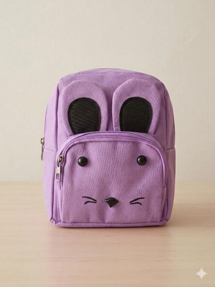 CRNÇ TAVŞAN DETAYLI ÇOCUK SIRT ÇANTA